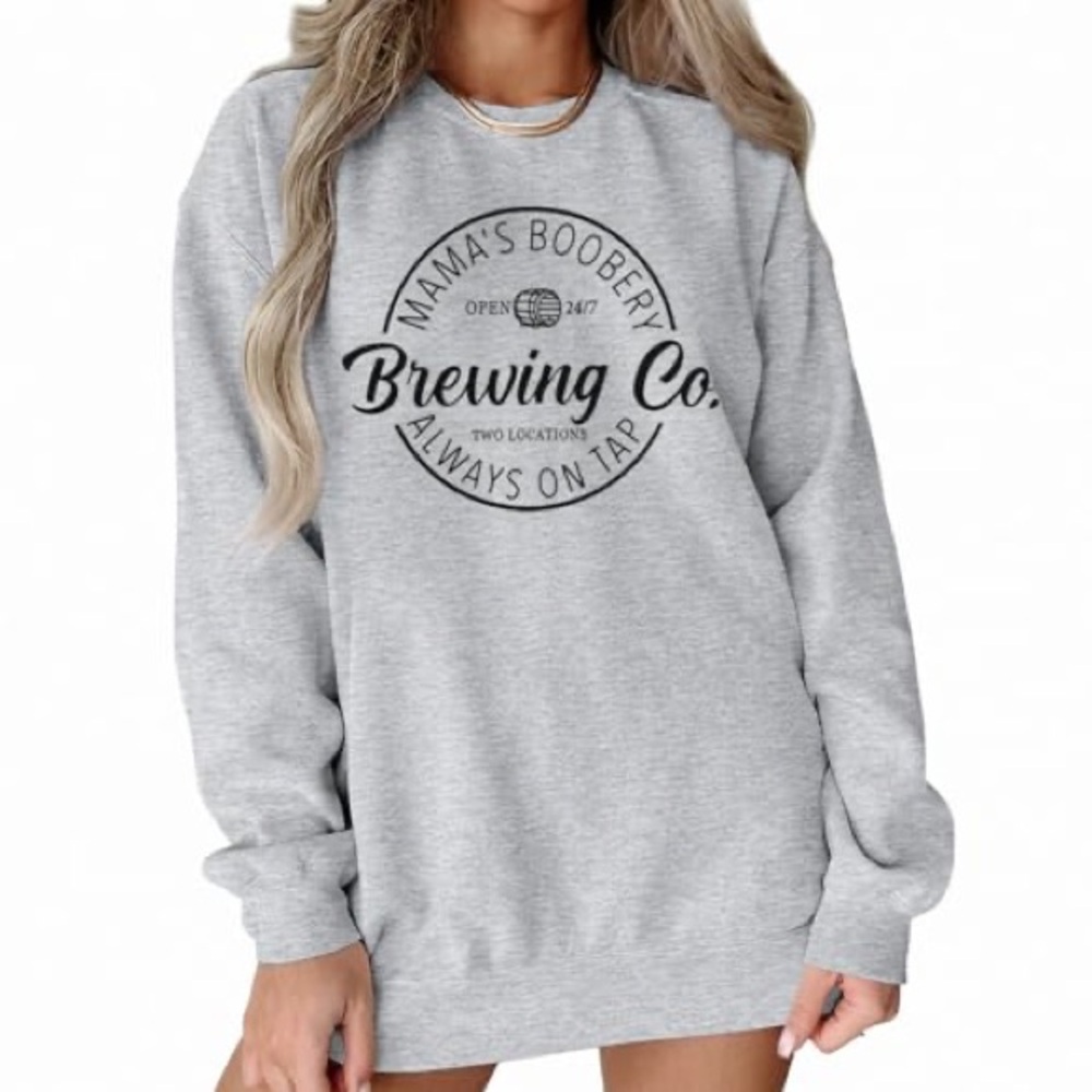 Mama’s Boobery Crew Neck Mama Breastfeeding Sweatshirt Size Large